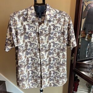 Daniel Cremieux Cream and Brown Paisley Shirt